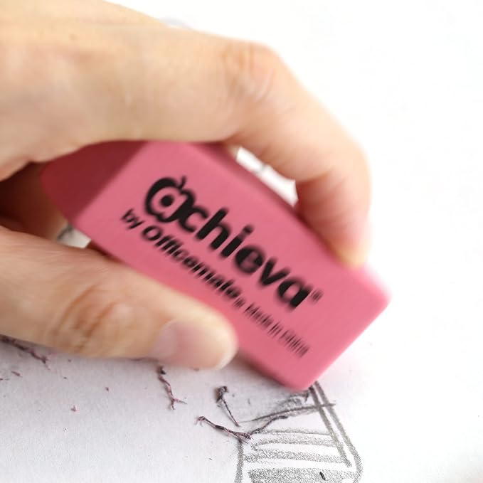 Achieva 36-Pack Pink Erasers - Premium Quality, Smudge-Proof, Durable - Ideal for Students, Artists, and Office Workers - Non-Toxic, Latex-Free Rubber Compound