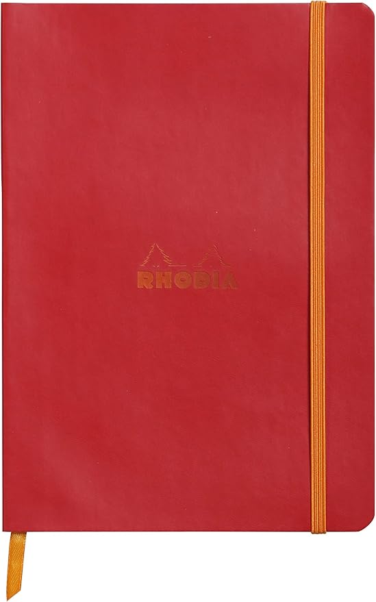 Rhodia Rhodiarama SoftCover Notebook - 80 Lined Sheets - 6 x 8 1/4 - Poppy Cover