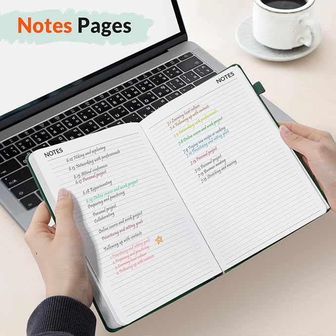 SUNEE 2026-2027 Weekly & Monthly Hardcover Planner 5.5" x 8.3" - 12 Month (July 2026 - June 2027), Small Academic Year Calendar Planner, Pocket, Notes, 100 GSM Paper, Deep Green