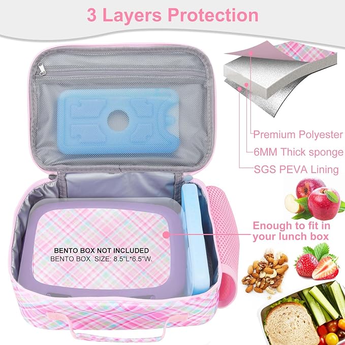 RHCPFOVR Kids Lunch Bag - Insulated Lunch Box for Boys Girls,Washable Lunch Bag and Reusable Toddler Leak-proof Lunchbox for School and Daycare