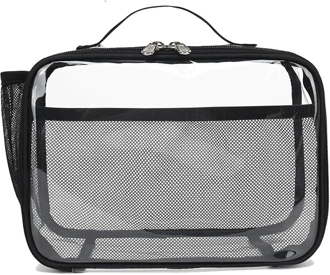 GYEUKHAM Insulated Lunch Box for School, Thermal Reusable Durable Freezable Lunch Bags for Kids Boys Girls Men Women - Small Soft Cooler Portable Lunch Tote Kit for Work Picnic Travel,Clear Black