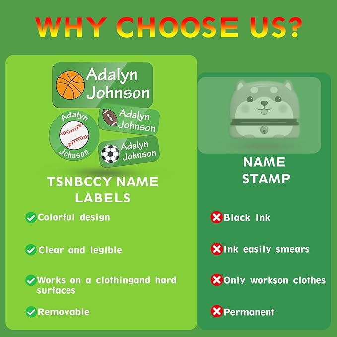 Custom Personalized Name Labels for Kids-(200-1000Labels) Waterproof Name Stickers Tags for School&Daycare,Clothing Tags,Washable&Durable Labels for Lunch Boxes, Bottles,Toys&GEA (Lion)