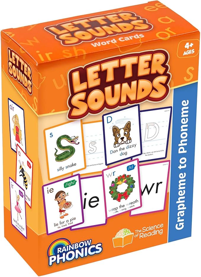 Junior Learning: Rainbow Phonics - Letter Sounds - 151 Word Cards, Flash Cards for Learning Spelling-to-Sound Patterns, Level Based Cards, Kids Ages 4+