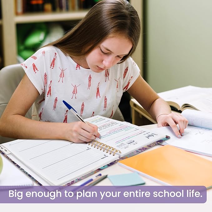 Academic Planner 2026-2027, Weekly and Monthly Calendar Book, July 2026 – June 2027, Hardcover Planner with Tabs, Perfect for Teachers, Students, Women & Men, A4 (8.5" x 11") - Lavendar Floral