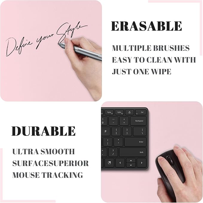 Dry Erase Desk Mat, Waterproof Desk Pad, Erasable Writing White Board for Making Plans, Non-Slip Large Desktop Protector for Office, Home, School 31"x13"(Pink)