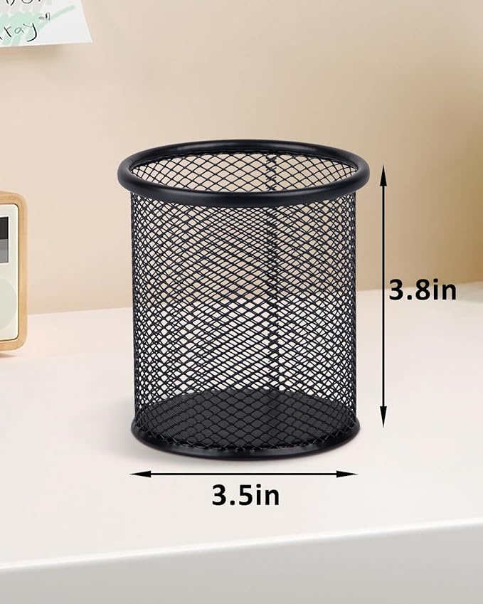 Pen Holder and Desk Organizer, Office Caddy Storage for School Home Office (Black, Small)