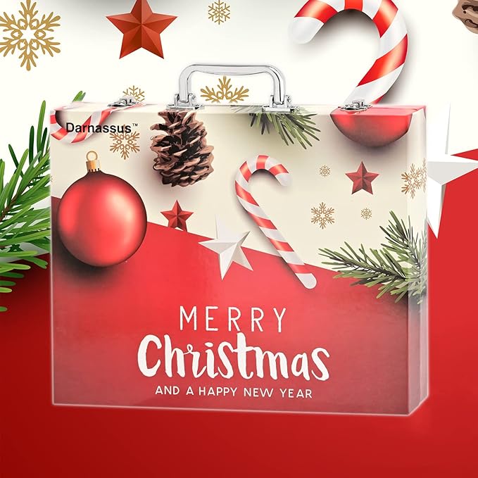 Darnassus 132-Piece Art Set, Deluxe Professional Color Set, Creating Gift Box, Art Set Crafts Drawing Painting Christmas Kit for Kids and Adult, Girls Boys