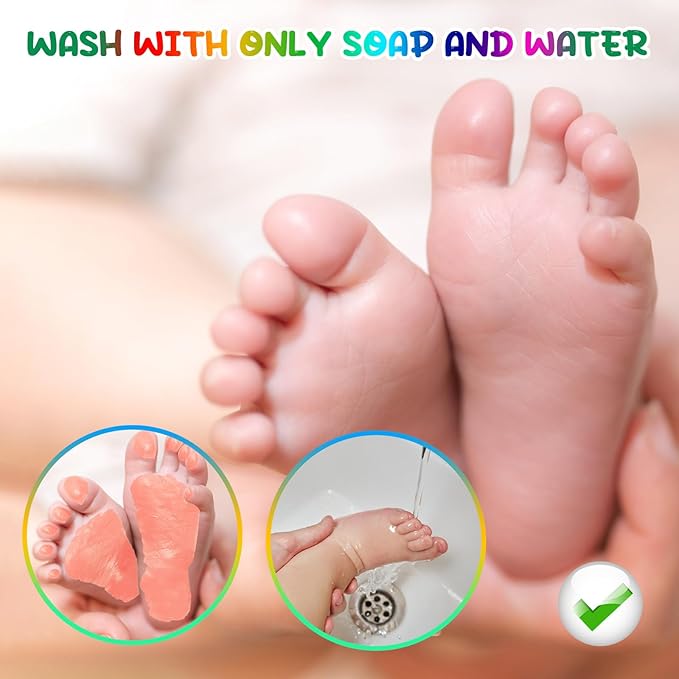 Baby Hand and Footprint Paint with Sponge Head, 2.54 fl oz, Non-Toxic & Acid-Free, Washable Baby Safe Paint for Newborn Keepsakes, Dog Nose & Paw Prints, Ideal New Mom Gift - Pink