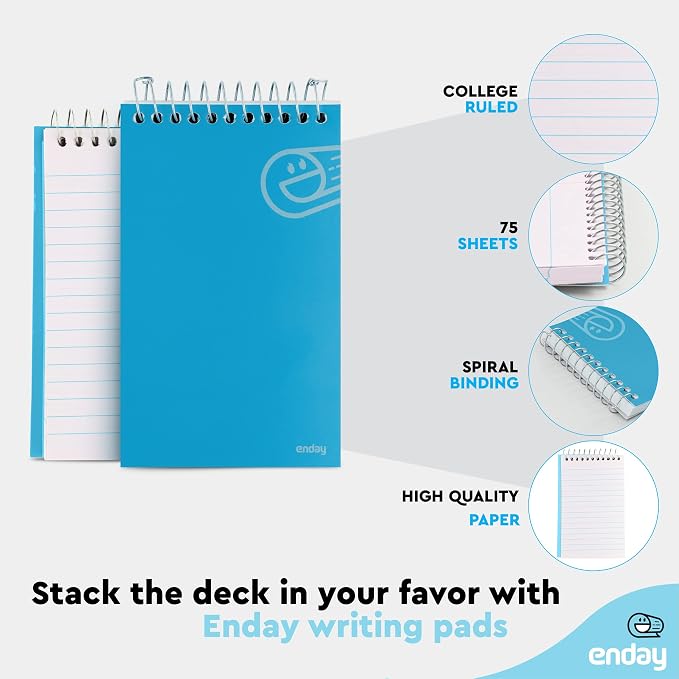 Enday Pocket Notebook, Small Notebooks 3 x 5 Top Bound Small Spiral Notebooks, Memo Pad for Home Office Accessories, 75 Sheets, Mini Notepad in Pink, Purple, Green, Blue, Red, Grey (24 Pack)