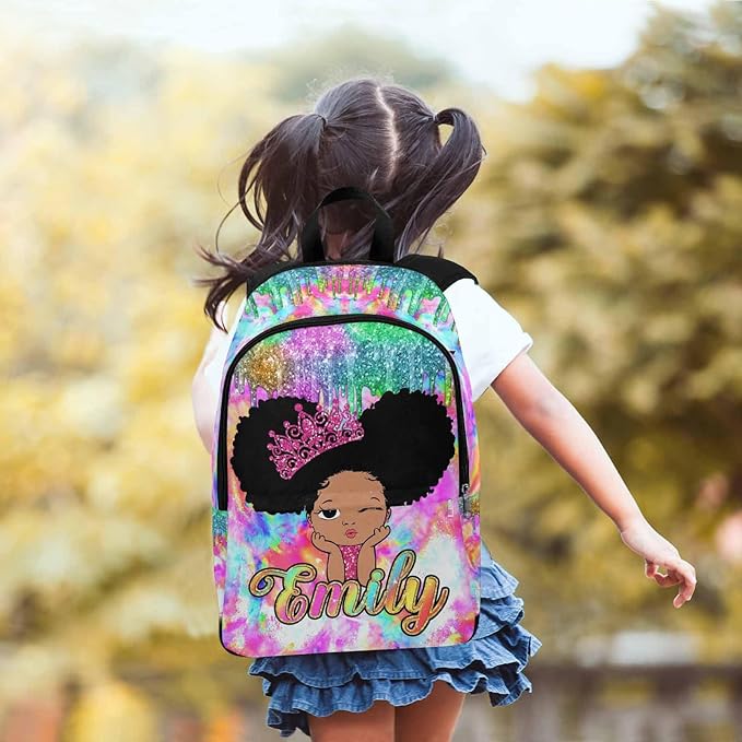 M YESCUSTOM Custom School Backpack for Girls Kids Personalized Backpack with Lunch Box Lightweight Preschool Elementary Girls BookBags Set, Casual Travel Daypack Shoulder Bag for Teenager