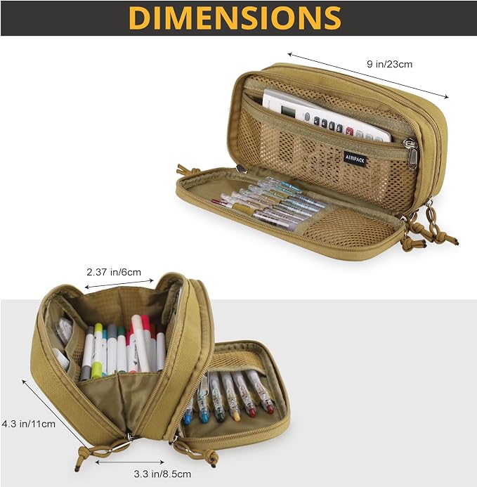 Tactical Pencil Case for Boy,Wide open Pen Pouch Bag with Handle for School | Marker Organizer Case Pen Box, Tool Bag Desk Organizer for School College Office Organizers for Kids Men Women Adult Teens
