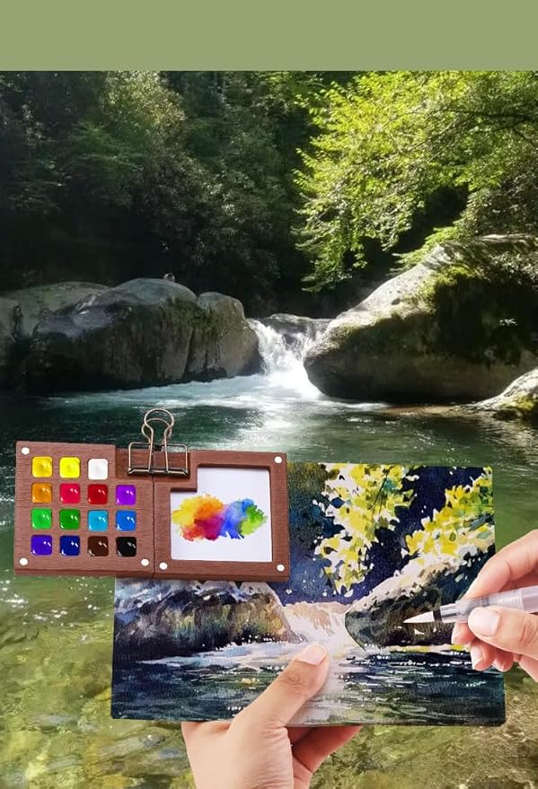Mini Travel Watercolor Paint Set Portable Watercolor Kit watercolor set for Artists and Beginners