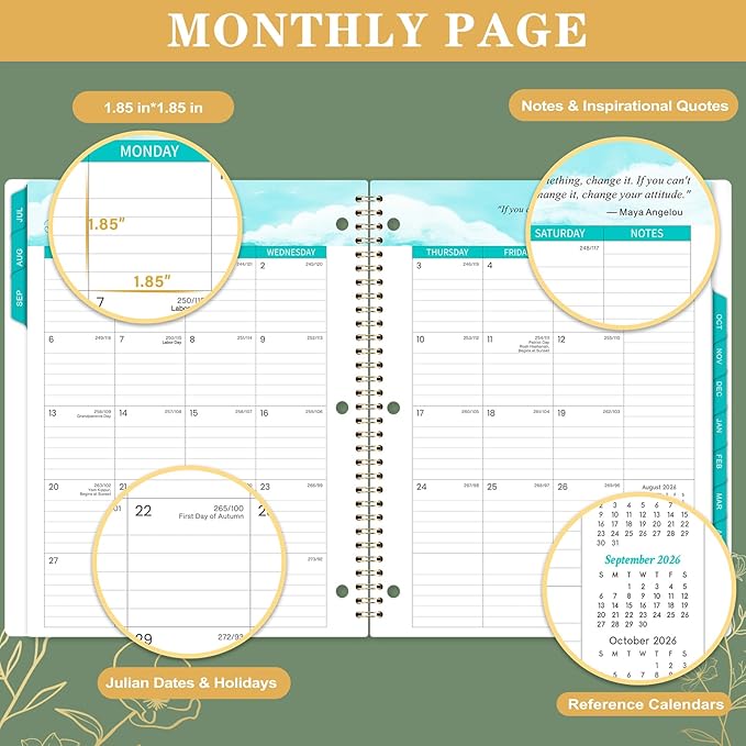 Student Planner 2026-2027 - School Planner 2026-2027, JULY 2026 - JUNE 2027, 9” x 11”, Weekly and Monthly Planner with Holidays, Tabs, Pocket, 3-Hole Punched Academic Calendar