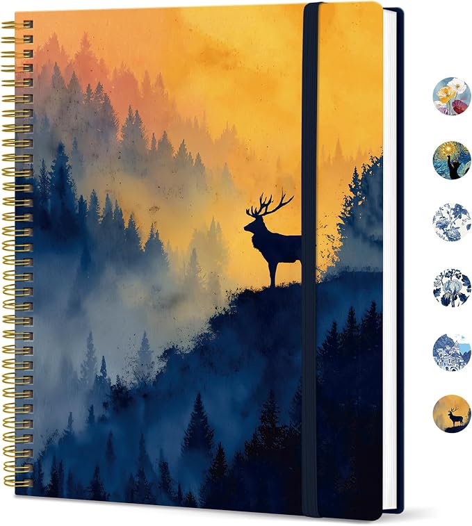 Taja Large Spiral Lined Journal for Women and Men, Notebook for Work