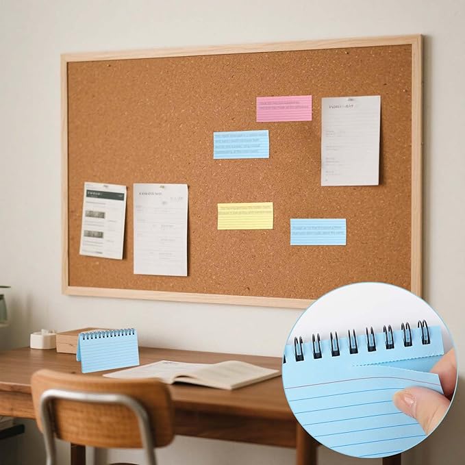 200 Sheets Spiral Index Cards 3 x 5 Inches Spiral Bound Ruled Note Cards for School Office Flash Cards with Ring for Memory Learning Taking to Do List Spiral Flashcards with Cover (4 Colors)