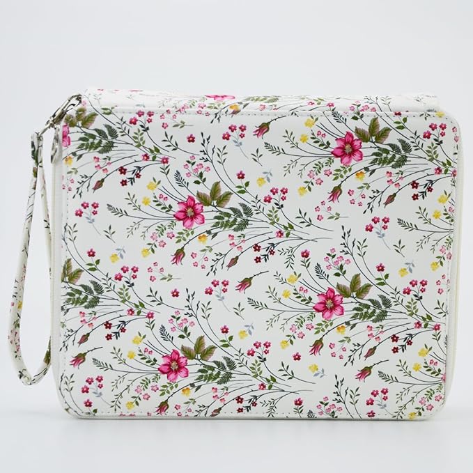 YOUNGCOL 120 Slots Colored Pencil Case Color Pencil Organizer Storage Large Capacity Pencil Case (White + Floral)