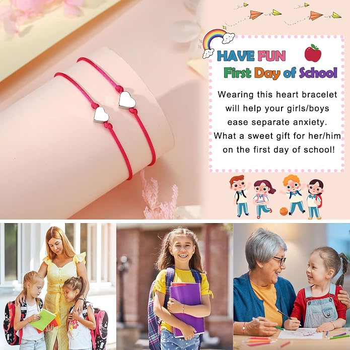 UNGENT THEM Big & Small Heart Bracelets Back to School Gifts for Girls