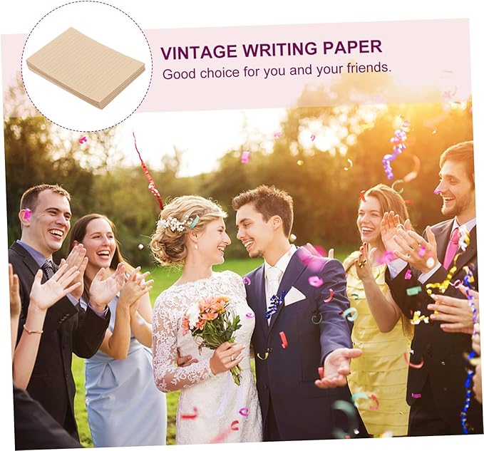 Angoily A5 Vintage Kraft Letter Writing Paper Set 100 Sheets Lined Stationery for Calligraphy Journaling and Letter Writing 8.26 X 5.70 Inches