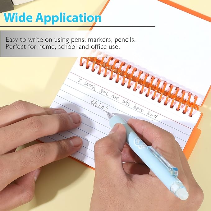 BAZIC Products Ruled Index Cards Book 3" X 5", View Poly Cover Spiral Bound Memo w/ 2 Tab Divider, White Flashcards, Lined Card for Memory (50/Pack), 24-Packs
