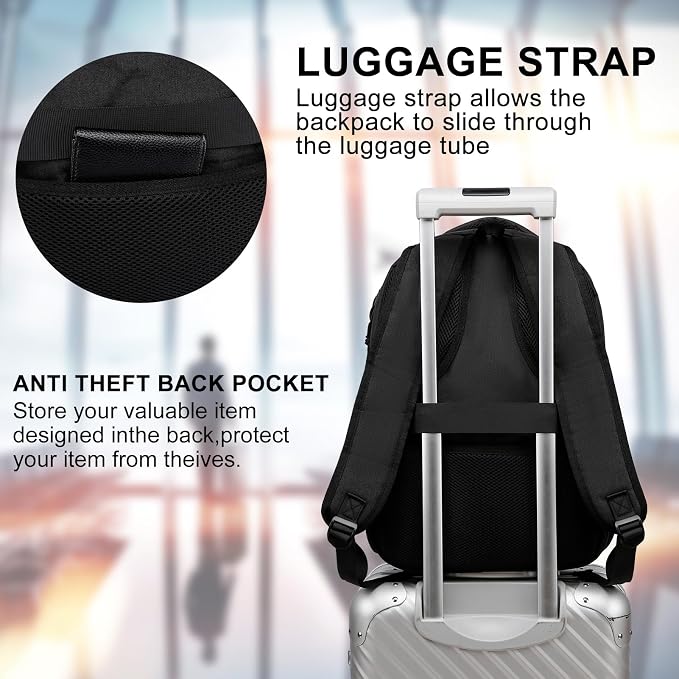 School Backpack for Teen Boys, Bookbag for Middle, High School College | Sturdy Ergonomic Anti-Theft Water-Resistant 15.6-Inch Laptop Backpack with Multiple Pockets, Mochila Escolar para NiñosBlack