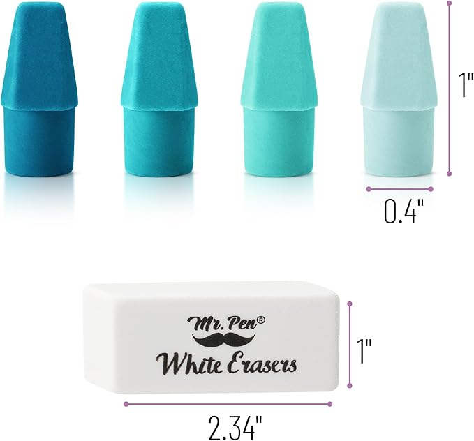 Mr. Pen- School Eraser Combination Set, 66 Pack, Colorful, Latex Free Erasers for School, Office, Art Sketching, Homework, Exams, Clean Smudge-Free Correction