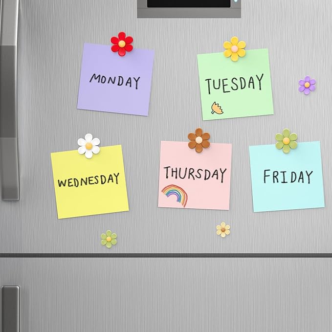 20 Pcs 3D Flower Fridge Magnets, Cute Fridge Magnets, Colorful Refrigerator Decorative Magnet for Whiteboard Locker Cabinet (10 Small + 10 Medium)