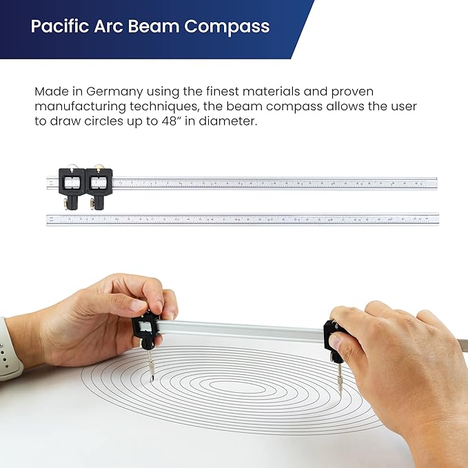 Pacific Arc - Beam Compass - Graduated - Metal- 13 inch w/Ruling Pen, and Lead Holder