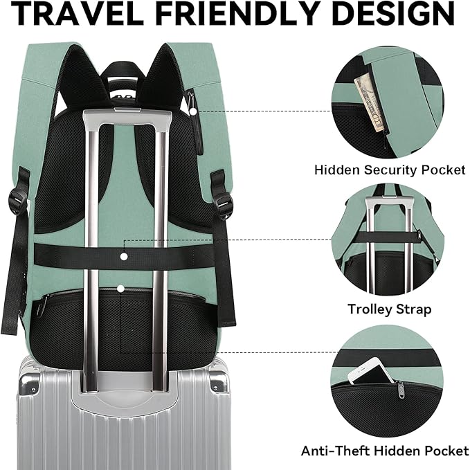 MATEIN Laptop Backpack for Girls Teen, Expandable School Backpack 15.6 inch | Anti Theft, Slim, Water Resistant Polyester, College Bookbag for Women Men, Computer Bag Gifts for Travel, Cyan