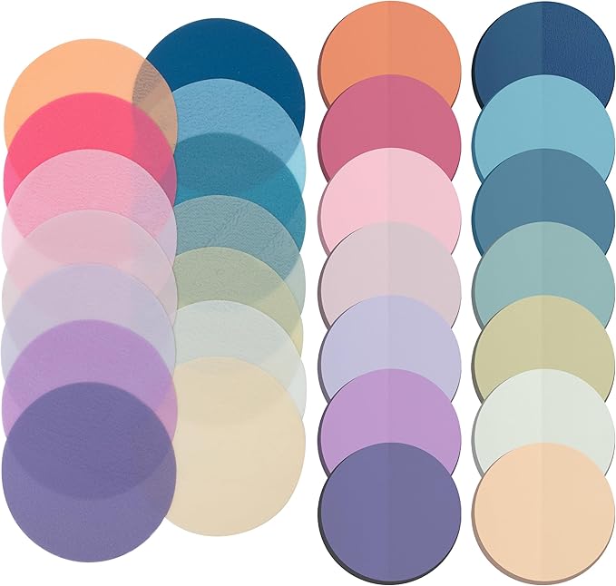 Mr. Pen- Round Transparent Sticky Notes, 1.1” Diameter, 14 Pads, 560 Sheets, Colorful, Water-Resistant See-Through Sticky Notes & Fineliner, Smooth Writing, Note Tabs for Bible Journaling, Studying
