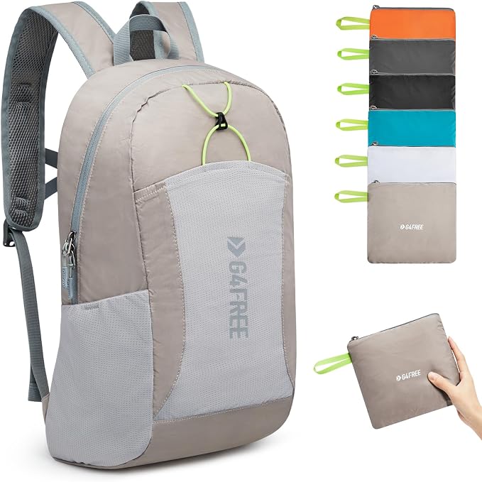 G4Free 24L Lightweight Packable Hiking Backpack Sport Travel Daypack Water Resistant for Women Men | Water Resistant Material, 11.4*7.9*18.5 in, Outdoor Sports, Travel, Hiking, Day trips, Cycling, Daily Use, Foldable Backpack