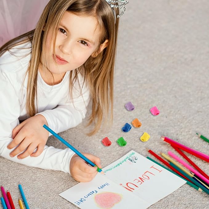 Mabor 15Pcs Kids Pencil Holder Tripod Pencil Soft Grip Pencil Grippers for Kids Handwriting Correction Finger Posture Training Writing Aids for Preschooler Toddler Kindergarten