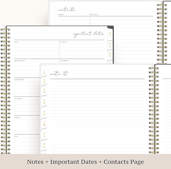 Blue Sky Life Note It 2025-2026 Academic Year Weekly and Monthly Planner, July 2025 - June 2026, 8.5” x 11”, Frosted Cover, Laminated Tabs, Wirebound, Storage Pocket, Hannah