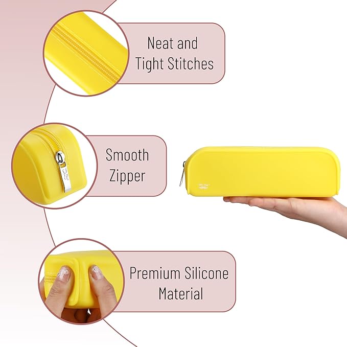 Mr. Pen- Silicone Pencil Case, Aesthetic Pencil Bag for Women, Makeup Pouch, Multifunctional Pouch for Stationery, Cosmetics and Electrical Goods Storage