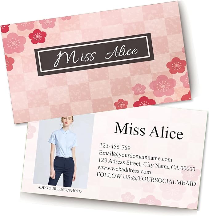 200/500Pcs Business Card Customization (Add Picture or Logo), Thick Coated Paper Business Card Double-sided Printing-2"x3.5" Inches (Color-T)