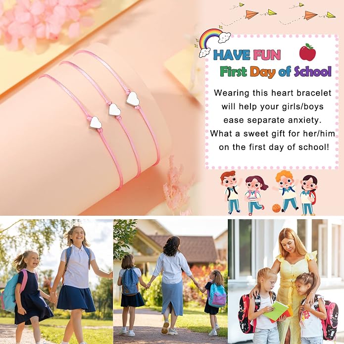 UNGENT THEM Big & Small Heart Bracelets Back to School Gifts for Girls