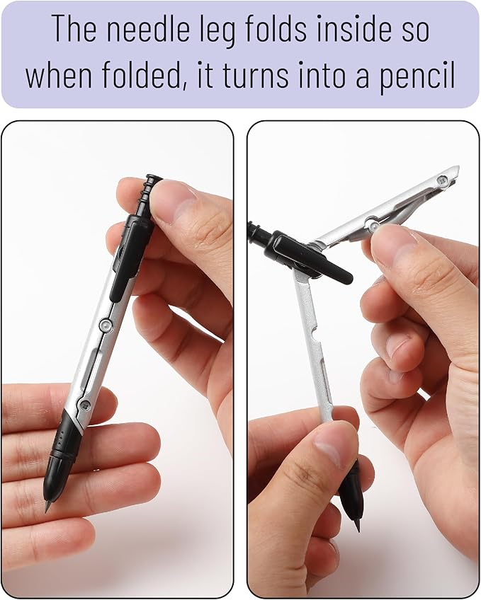 Mr. Pen- Convertible Compass, Extra Lead Refills, Compass Geometry Tool, Compass Drawing Compass, Geometry Compass, Math Compass, Drafting Compass Math, Drafting Tools, Math Compass for Geometry