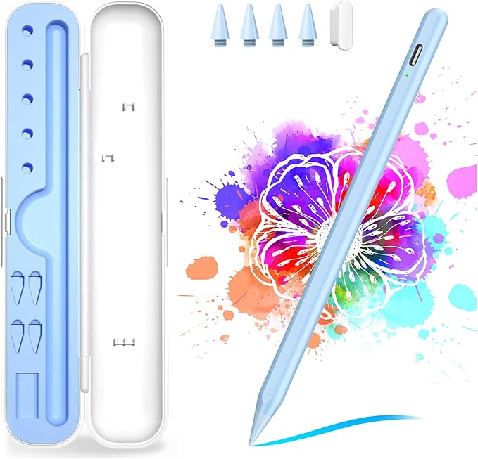 Stylus Pen for iPad A16/10th/9th Generation, 10Mins Fast Charge for Apple Pencil&iPad Pen, Compatible with iPad A16/10th/9th/8th/7th/6th/Pro 13''11''M4/12.9 inch/Air 11'' 13'' M3/M2/Mini 6/5