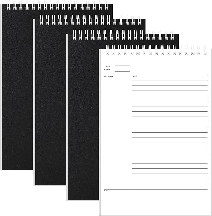 Cholemy 4 Pack Steno Notebooks, 6x9 Inches, 320 Sheets (80 Sheets/pad) Notes Notebook Top Spiral Ruled Writing Pads for School Office Business Students Teachers & Note Taking