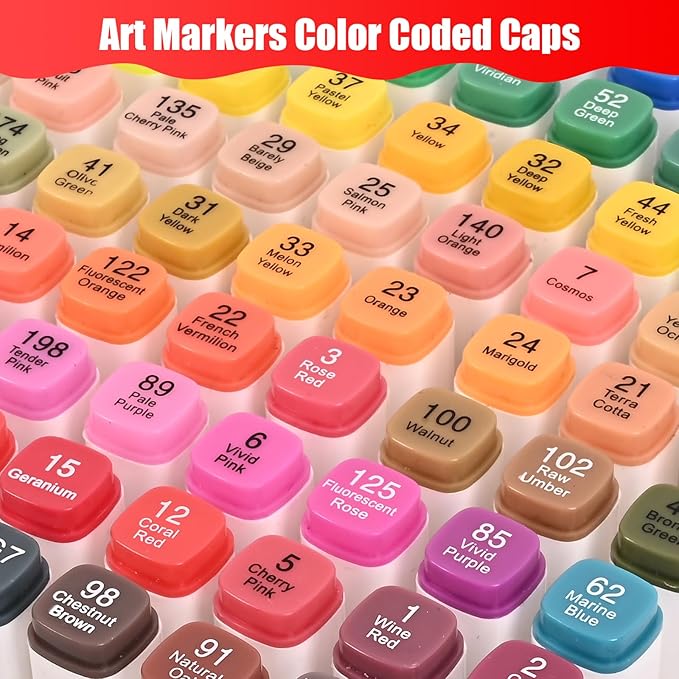 Taotree Alcohol Markers Set 80 Colors with Case & Holders, Dual Tips Art Coloring Markers Pens Set, Chisel & Fine Sketch Pens Art Supplies for Artist Adult Coloring Book Drawing, Painting, Sketching