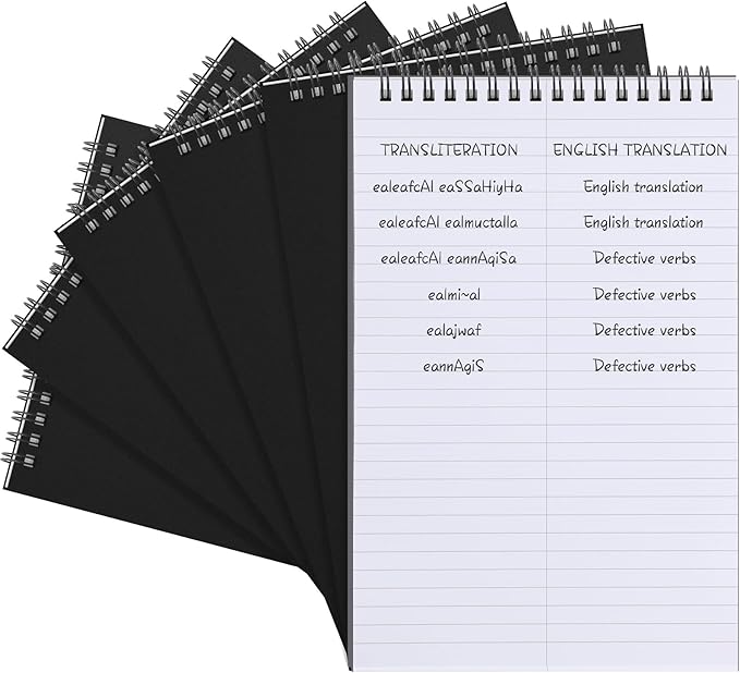 Fuyoooo 6 Pack Steno Pads Spiral 6 x 9 Inch Gregg Rule 100 Sheets Steno Notebook Top Spiral Notebook for Writing Steno Books for Office College Home Office (Black)