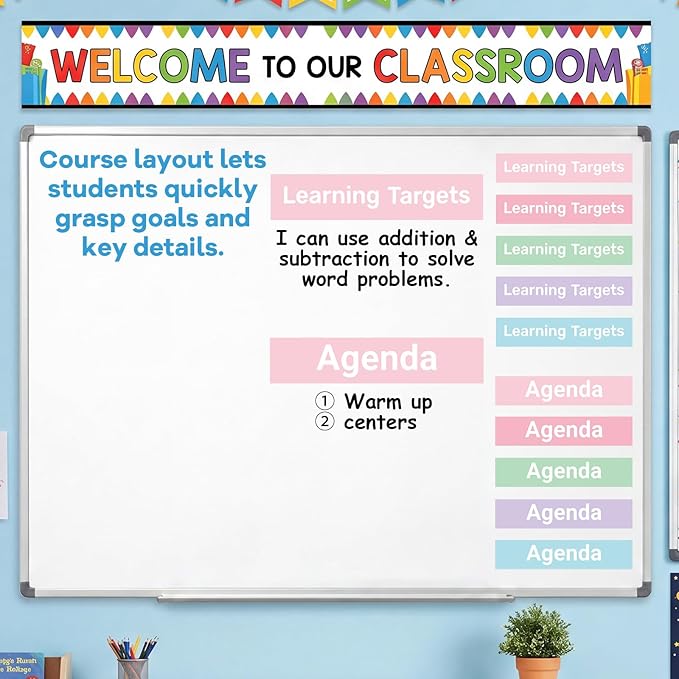 35 Pcs Classroom Schedule Magnetic Daily Schedule Pocket Chart Reusable Dry Erase Course Labels Welcome Back to School Decorations for Bulletin Board Whiteboard