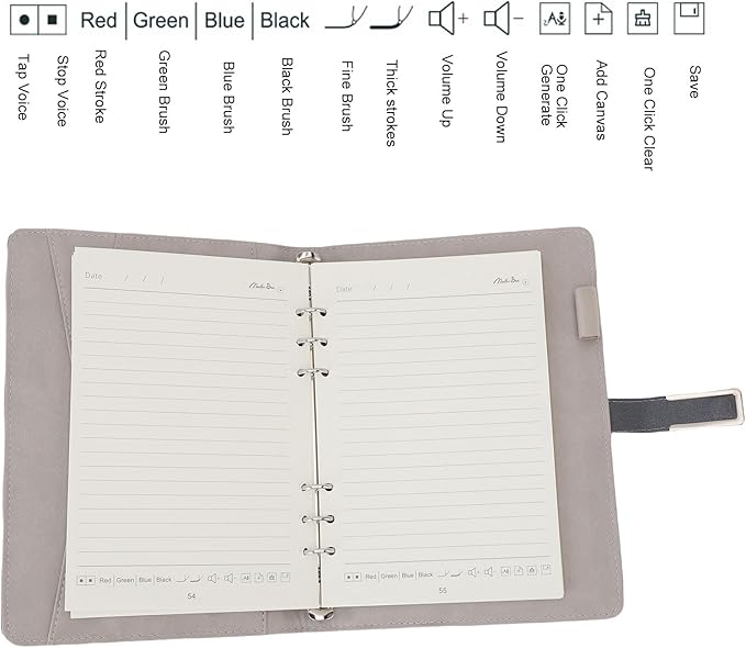 Smart Pen, Digital Notebook with Real Time Writing Sync, AI Voice Transcription and Handwriting Recognition, Reusable Erasable Notebook with 80 Sheets for Note Taking, Meetings