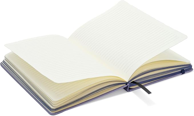 EVERLINEA 5.6” x 8.3” Embossed Lavender A5 Hardcover Notebook, 240 Lined Pages, Dusty Purple