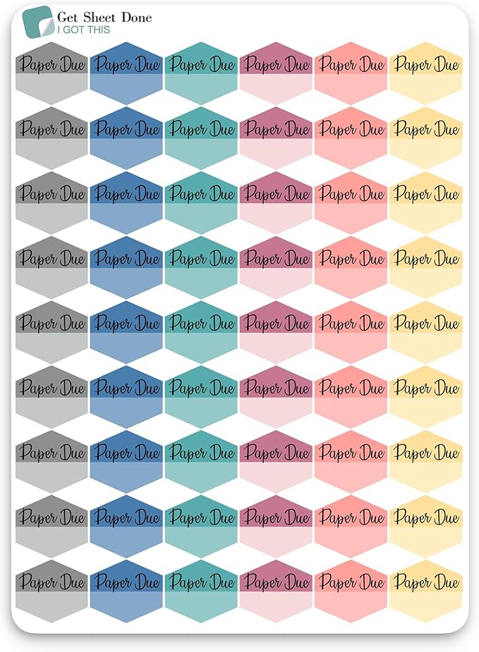 Student Planner Stickers – 48 Matte Vinyl Decals (½ Inch) – Academic Labels for School, College, or Teachers – Functional Organization for Study, Bujo, and Journaling (3 Sheets)