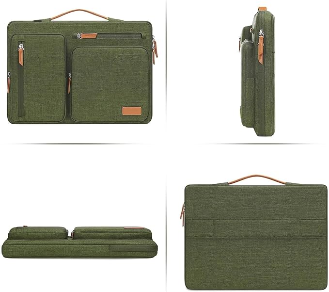 MOSISO 360 Protective Laptop Case 16 inch, 15-15.6 inch Laptop Sleeve Compatible with MacBook Pro 16, HP Acer Dell Lenovo ASUS, Side Open Carrying Case with 4 Zipper Pockets&Handle, Olive Green
