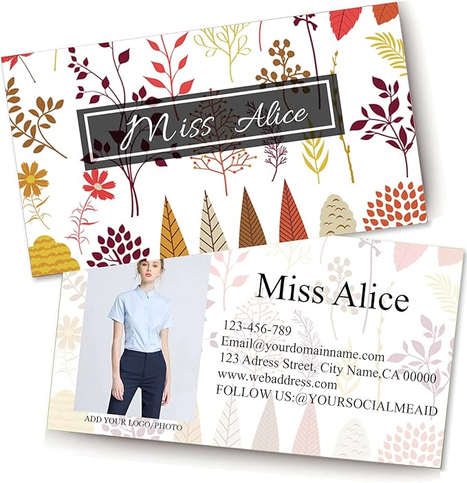 200/500Pcs Business Card Customization (Add Picture or Logo), Thick Coated Paper Business Card Double-sided Printing-2"x3.5" Inches (Color-M)