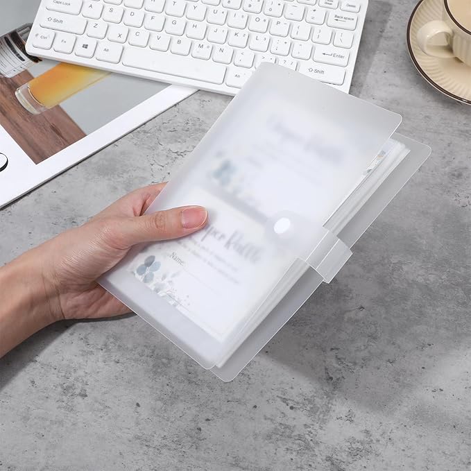 4 Pack 3x5 Index Card Binder, Clear Plastic Card Organizer Book with 40 Sleeves Holds 160 Cards, Portable Study & Flashcard Holder for School Office Supplies