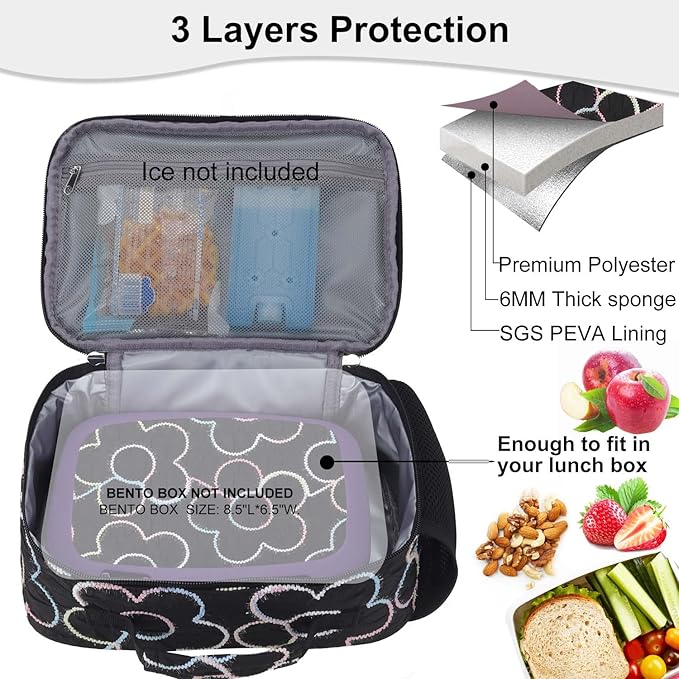 RHCPFOVR Kids Lunch Bag - Insulated Lunch Box for Boys Girls,Washable Lunch Bag and Reusable Toddler Leak-proof Lunchbox for School and Daycare
