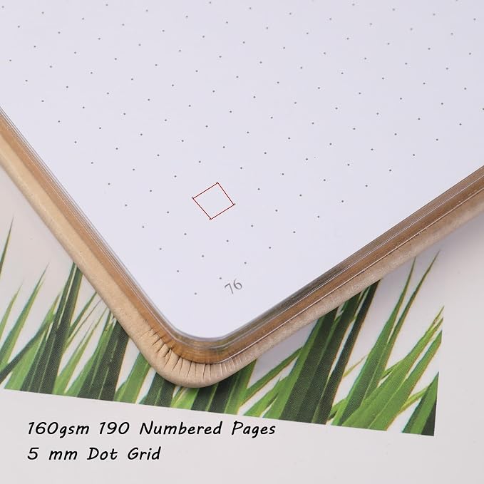 TIEFOSSI Dot Notebooks, A5 Hardcover Dot Journals for Writing Women, 160gsm Thick Paper, 190 Numbered Pages, for Planner Organization