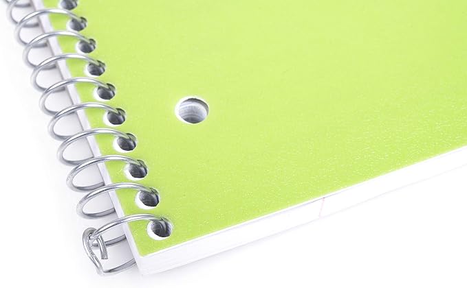 Mintra Office Durable Spiral Notebooks, 1 Subject, (Green, 4x4 Graph 1pk), 100 Sheets, Poly Pocket, Moisture Resistant Cover, School, Office, Business, Professional